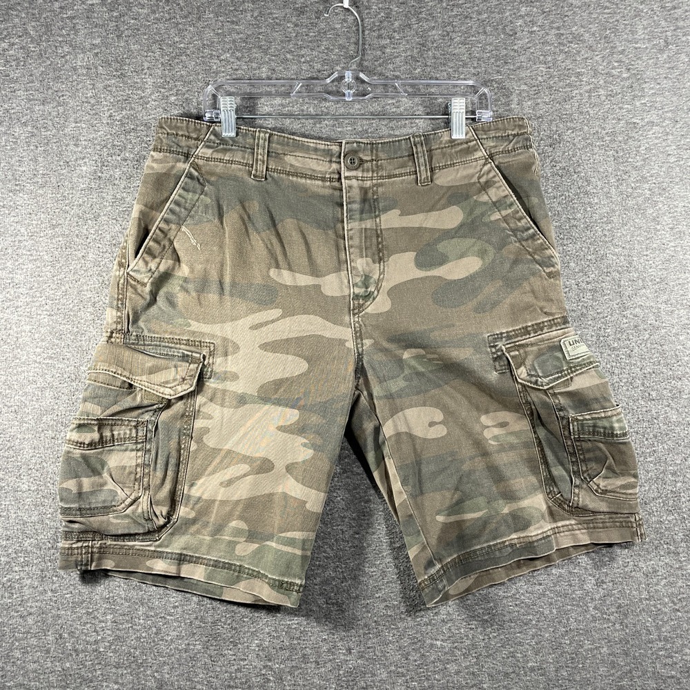 Vintage Union Bay Cargo Shorts Men's 34 Green Camo Grunge Baggy Skate 90s Y2K